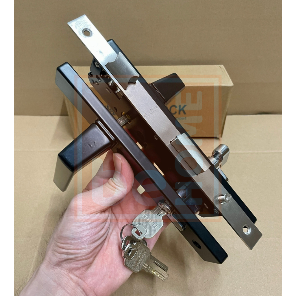 Khoá tay gạt KL (thân mặt ngắn, 85x30) dùng cho cửa nhôm hệ Việt Pháp 4500,Khoá tay gạt cửa nhôm Kin