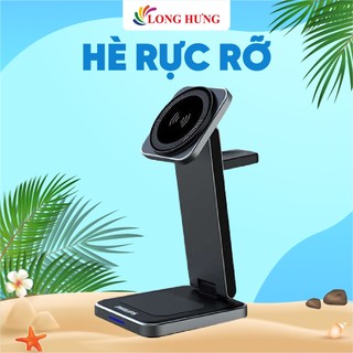 Đế sạc không dây Philips 3-in-1 Wireless Charger With Magnetic DLP8330 - Hàng chính hãng