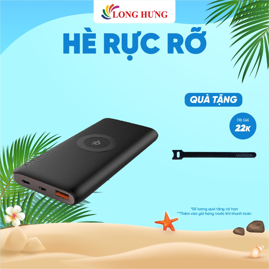 Đế sạc không dây Philips 20W PD 10000mAh DLP6645CB/97 - Hàng chính hãng