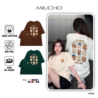 Áo thun nữ form rộng AT402 Miucho chất vải cotton in graphic
