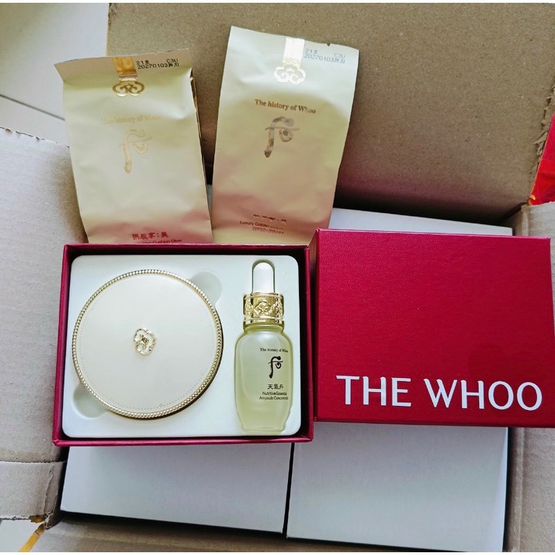 Phấn Cushion Whoo Hàn Quốc Trang Điểm Che Phủ Khuyết Điểm Ngừa Lão Hóa, Chống Nắng Whoo Luxury SPF50+/PA+++