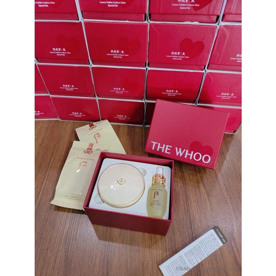 Phấn Cushion Whoo Hàn Quốc Trang Điểm Che Phủ Khuyết Điểm Ngừa Lão Hóa, Chống Nắng Whoo Luxury SPF50+/PA+++