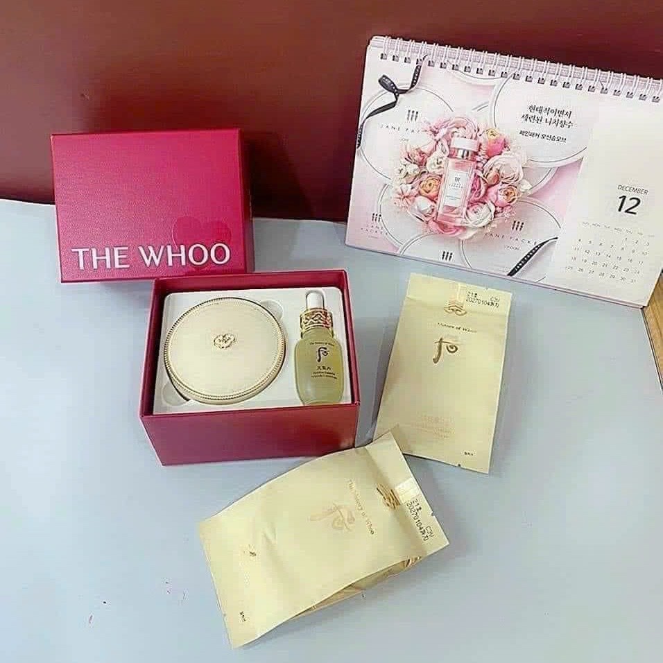 Phấn Cushion Whoo Hàn Quốc Trang Điểm Che Phủ Khuyết Điểm Ngừa Lão Hóa, Chống Nắng Whoo Luxury SPF50+/PA+++