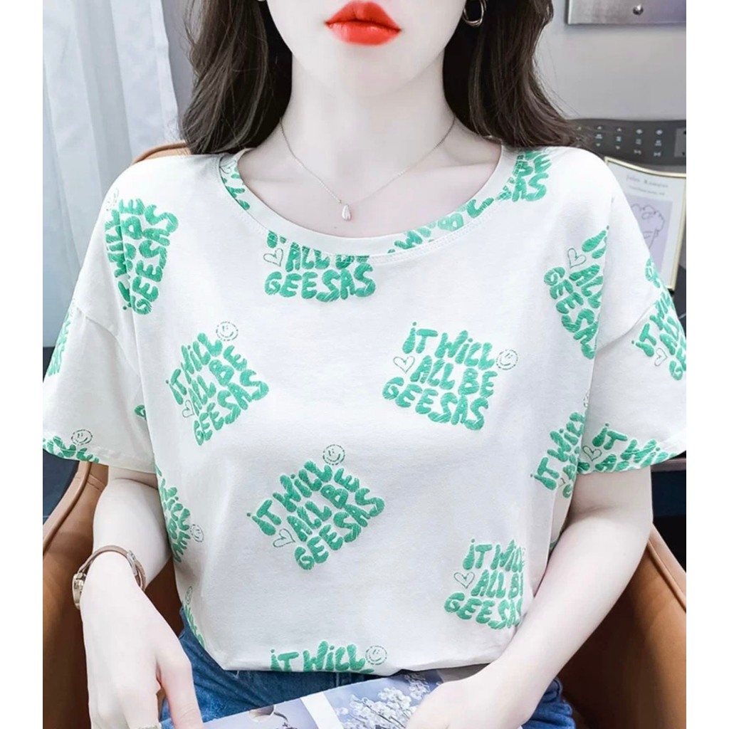 Áo Phông Nữ In Họa Tiết Nhiều Màu Chất Liệu Cotton Mặc Nhẹ Mát Thoáng Khí | BigBuy360 - bigbuy360.vn