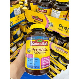 Vitamin tổng hợp bầu Mỹ Prenatal + DHA 200ml Nature Made, 150 viên (Bầu Mỹ)