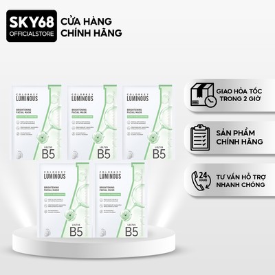 Combo 5 Mặt Nạ Dưỡng Sáng Da Colorkey Luminous Brightening Facial Mask 25ml x5 - XANH LÁ