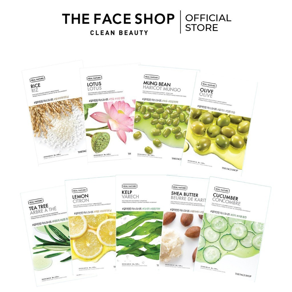 [Gift] 3 Mặt Nạ Giấy Dưỡng Ẩm THE FACE SHOP Real Nature