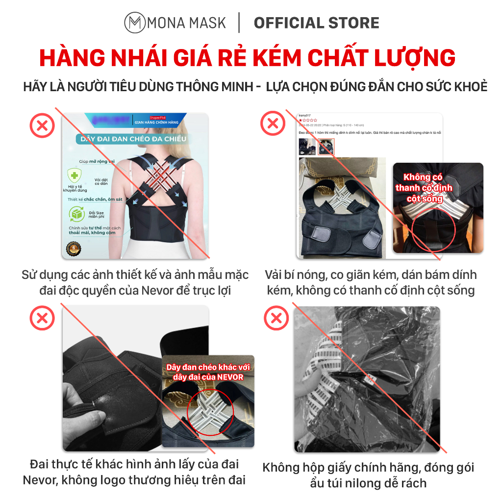Đai Chống Gù Lưng DCG03 Cao Cấp MONA Hỗ Trợ Định Hình Cột Sống, Cong Vẹo Cột Sống, Thoái Hóa Đốt Sống Cổ, Lệch Vai Gáy