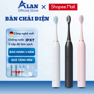 Bàn Chải Điện Đánh Răng METIS Chế Độ Rung Sóng Âm Lông Mềm Chống Nước IPX7 Kèm 4 Đầu Thay Thế SNX3