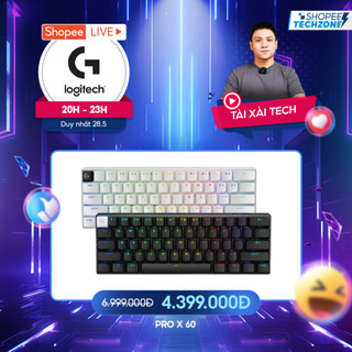 Bàn phím Gaming Không dây Logitech G PRO X 60 LIGHTSPEED - Phím cơ TKL 60%, RGB, Switch GX Tactile