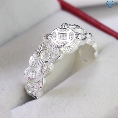 Nhẫn bạc nam kim tiền hình rồng sang trọng phong cách NNA0619 - Trang Sức TNJ