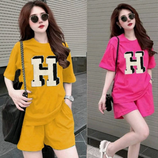 Set bộ đùi mặc nhà nữ mùa hè đồ bộ bigsize bộ quần áo đùi nữ 3 SIZE 45-75KG chất thun coton co giãn in H