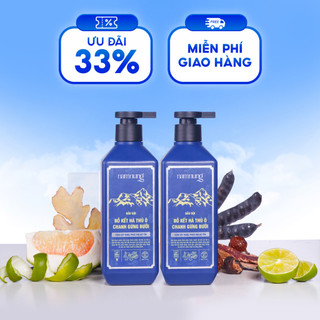 Combo 2 chai dầu gội thảo dược, bồ kết, hà thủ ô, chanh gừng giúp tóc chắc khỏe từ bên trong, phục hồi tóc hư tổn