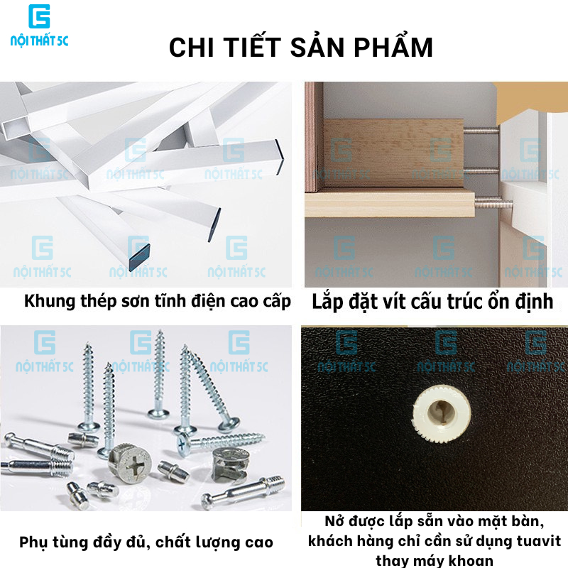 Bàn Làm Việc, Bàn Gaming Nội Thất 5C chữ K,U,Z nhiều phiên bản, mặt gỗ 1m2,1m thiết kế cá tính, chân sắt sơn tĩnh điện | BigBuy360 - bigbuy360.vn