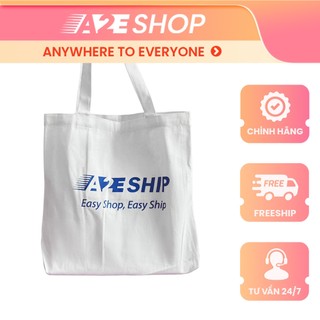 Túi Tote đeo vai đựng đồ vải canvas 2 ngăn a2eshop