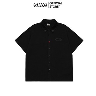 Áo Sơ Mi Unisex Local Brand SWE RED BUTTON SHIRT - Đen