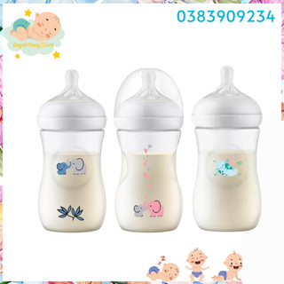 [Bản giới hạn] Bình Avent 260ml hoạ tiết voi hồng/ voi xanh