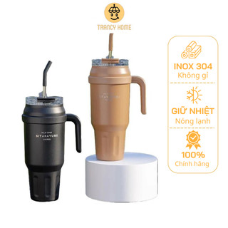  Ly giữ nhiệt TRANCY dung tích lớn 1400ml bình đựng nước có ống hút giữ nóng lạnh nhiều giờ 