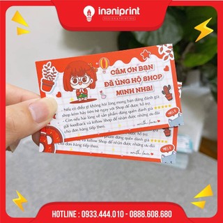 Card cám ơn, Phiếu cám ơn cho khách