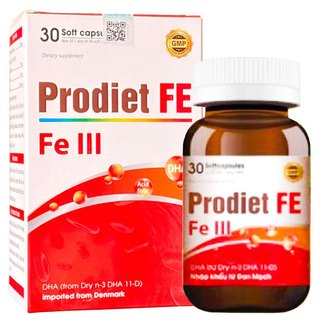 Prodiet FE Sắt III- Hỗ trợ bổ sung sắt và acid folic hỗ trợ quá trình tạo máu, giảm triệu chứng thiếu máu