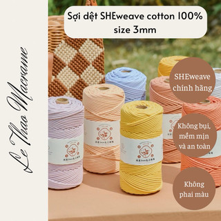 - dây dệt sheweave 100% cotton size 3mm thắt macrame, đan, móc handmade
