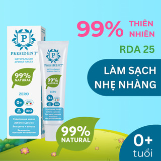 Kem đánh răng PresiDent Zero 0+ cho Trẻ em. Chăm sóc nướu và tăng cường men răng. Kem đánh răng không có màu và mùi.