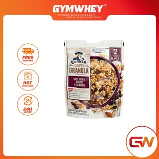 Ngũ Cốc Granola Mật Ong Hạnh Nhân Nho Khô Ăn Liền Yến Mạch Quaker Simply Granola Raisins Almonds 2lbs