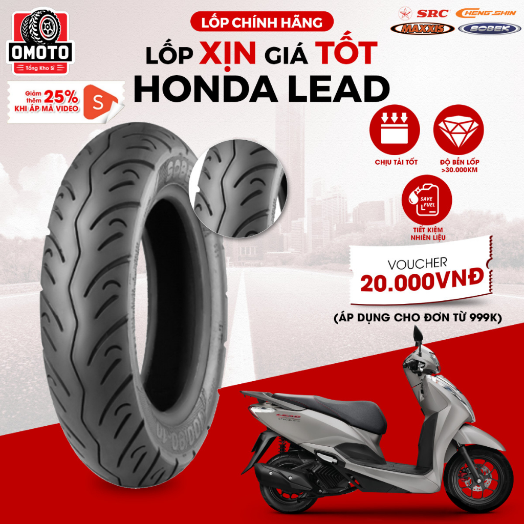 Vỏ Lốp Xe Lead 125, Vỏ Lốp Xe Máy Chính Hãng dòng xe Honda Lead,Độ Bền Cao, Chịu Tải Tốt, Giá Tốt, Đ