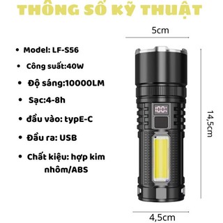 Đèn pin siêu sáng S56 kim nhôm siêu bền, SIÊU SÁNG Vega365.vn