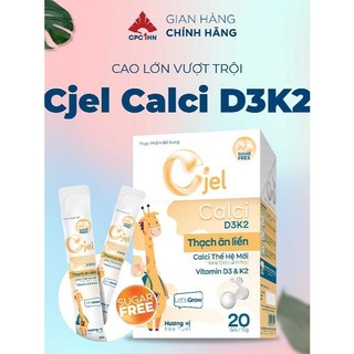 Thạch ăn liền Cjel Calci D3K2 bổ sung calci, vitamin D3 và vitamin K2 (Hộp 20 gói x 15g)