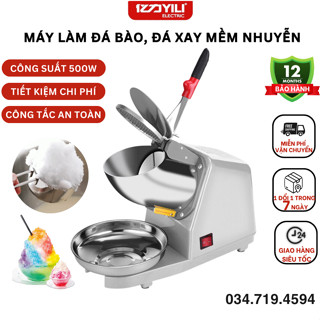 Máy Bào Đá 2 Lưỡi, 2 Nắp, Máy Xay Đá Bào, Máy Làm Đá Bào Nhuyễn Mịn, Máy Bào Đá Tuyết YILI Bảo Hành 1 Năm