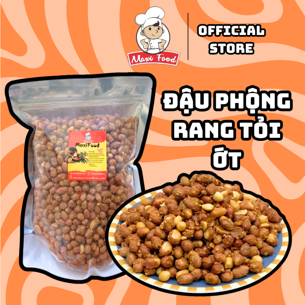 Đậu Phộng Rang Tỏi Ớt Maxifood 500g
