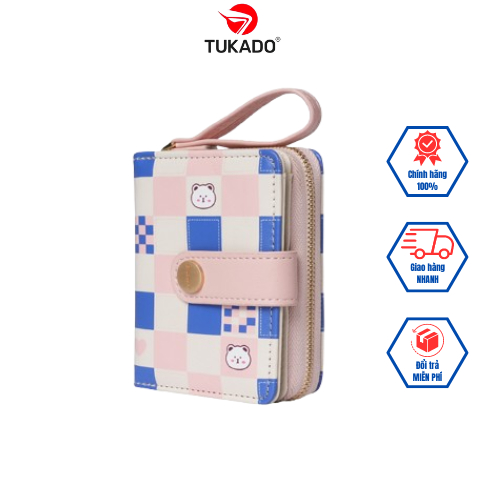 Ví Nữ Ngắn Mini Cầm Tay BATSIOE Nhiều Ngăn Đựng Tiền Chất Da Cao Cấp Cực Đẹp Giá Rẻ BS15 - Tukado