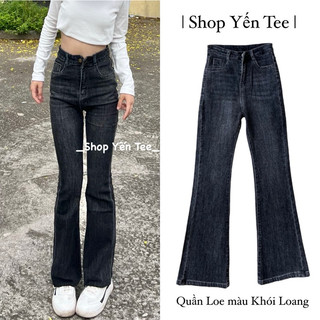 ( Loại 1 ) Quần ống loe màu loang khói độc lạ , quần jeans đi học , quần đi du lịch