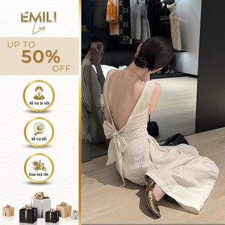 Set áo kiểu sát nách lưng trần phối nơ Emili phối quần ống suông phong cách 