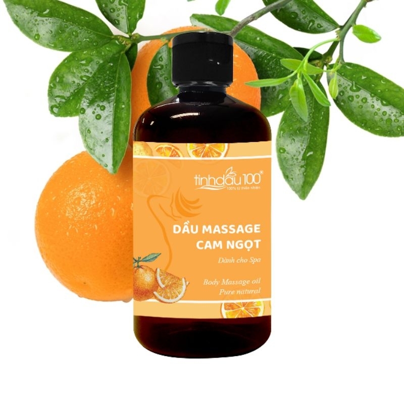 Tinh dầu massage body thư giãn hương cam ngọt Tinh Dầu 100. Dầu mát xa body cam 500ml