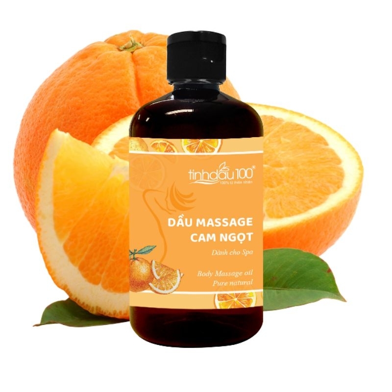 Tinh dầu massage body thư giãn hương cam ngọt Tinh Dầu 100. Dầu mát xa body cam 500ml