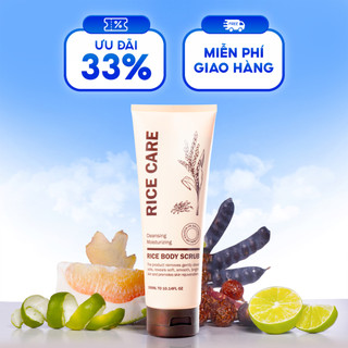 Tẩy tế bào chết body gạo RICE CARE giúp làm sạch sâu, giảm mụn, viêm chân lông 300ml