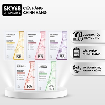Mặt Nạ Giấy Cấp Ẩm Colorkey Luminous Vitamin B5 Facial Mask 25ml