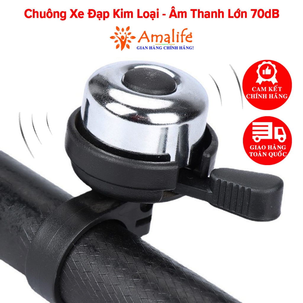 Chuông Xe Đạp Kim Loại Âm Thanh Lớn 75dB Lắp Mọi Dòng Xe Đạp Chính Hãng Amalife