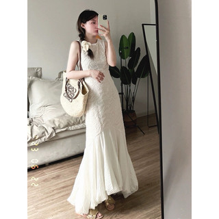 ĐẦM MAXI NUDE REN NỔI SÁT NÁCH ĐUÔI CÁ