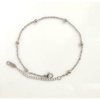 Lắc chân titan nữ dây xích bi màu trắng màu vàng sáng bóng sang trọng không đen gỉ