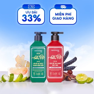 Combo dầu gội bản dầu gội kiềm dầu kèm sữa tắm thảo dược lộc đề NAMNUNG 500ml