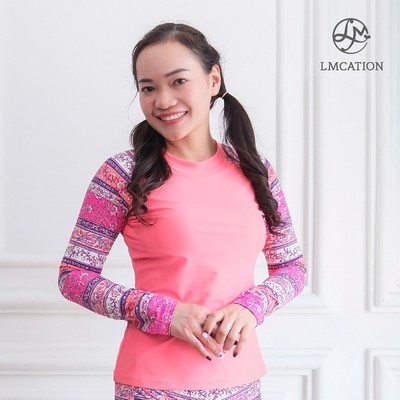 Áo bơi 2 lớp tay dài LMcation Quinn - Hồng thổ cẩm