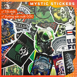 [ Mỹ -USA #1] 51 Sticker chống nước dán laptop vali xe mũ bảo hiểm nhà cửa ...