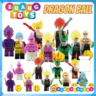 Đồ chơi Xếp hình Dragon Ball Songoku Vegeta - Bardock Gohan Tien - Perfect Cell Majin Buu Bulma Minifigures Kopf KF6030