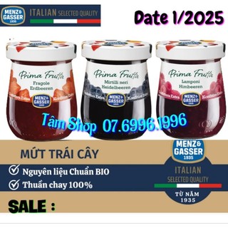 MỨT PHẾT TRÁI CÂY PRIMA FRUTTA MENZ & GASSER (LỌ THỦY TINH 340g) - NHẬP KHẨU Ý