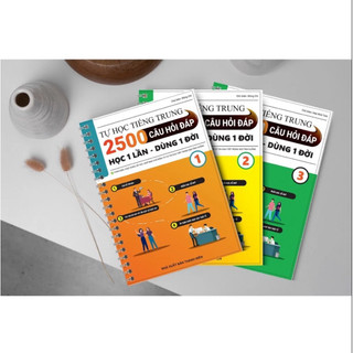 Sách-Tự học 2500 câu hỏi đáp tiếng Trung tập 123 ( kèm file nghe )