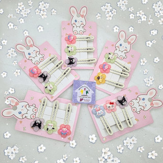Set 3 kẹp tóc mái mỏ vịt hoa cúc hoạt hình lung linh, phụ kiện tóc bé gái - thương hiệu Vợ Chồng Tôi