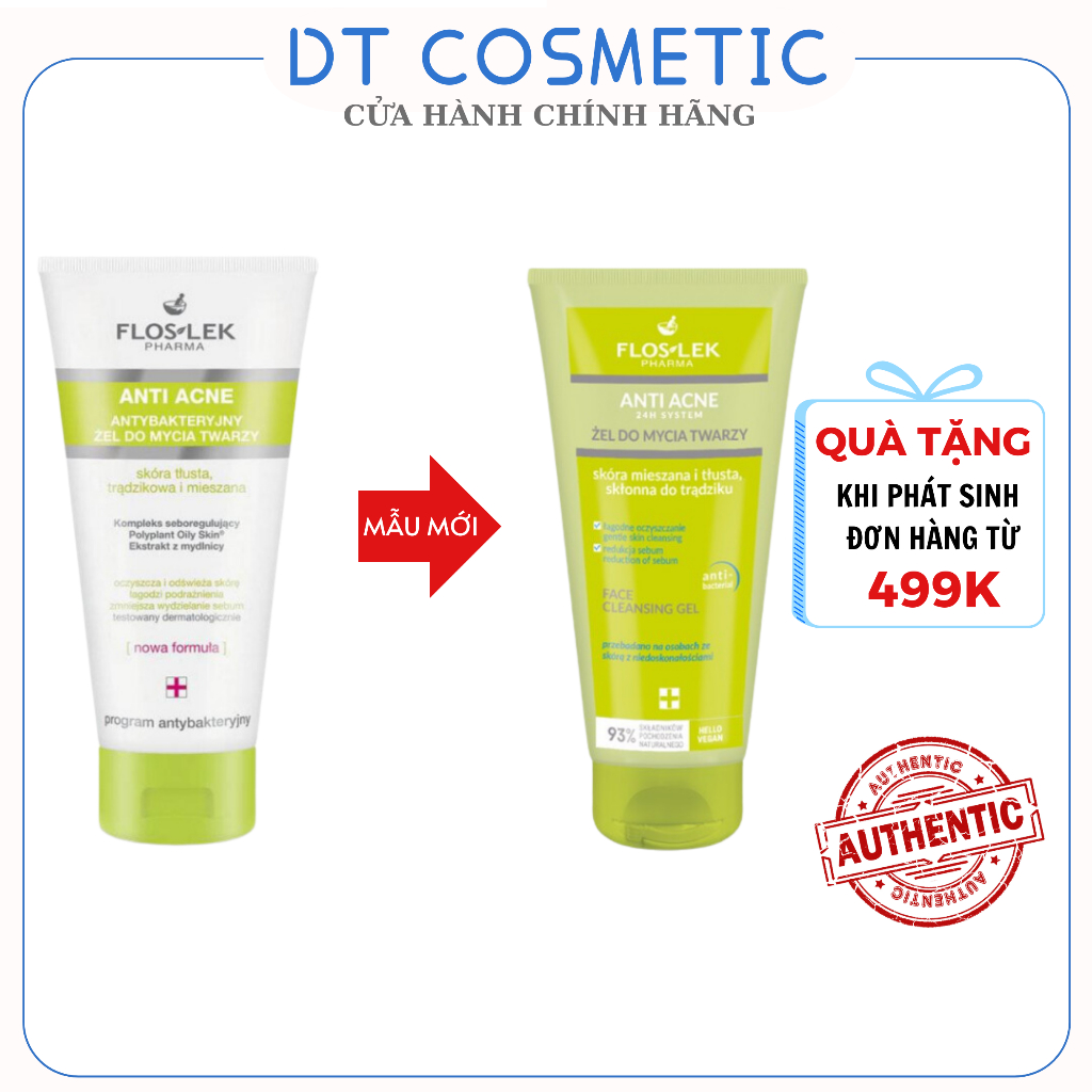 Sữa Rửa Mặt Floslek Cho Da Nhờn Mụn 200ml